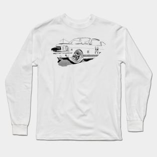 Mustang GT350 Action Art Splash Print Wireframe Long Sleeve T-Shirt